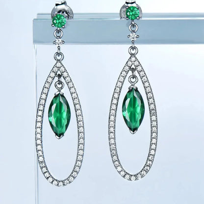 Emerald & Sapphire Dangle Earrings