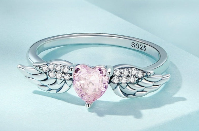 Pink Angel Wings Ring